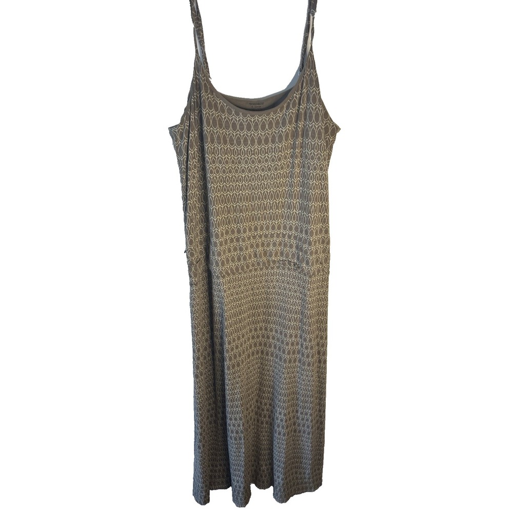 Women's Sleeveless Grey Patterned Maxi Dress